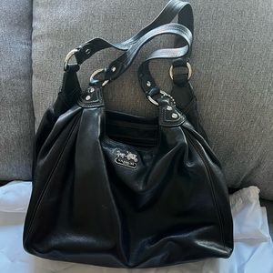 Coach Madison Maggie black leather shoulder bag